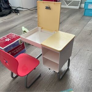 Pink American Girl Doll Desk and Chair Set